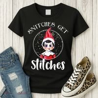 Funny Christmas Snitches Get Stitches Women's T-Shirt thumb 3