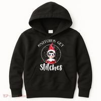 Funny Christmas Snitches Get Stitches Kids Hoodie thumb 0