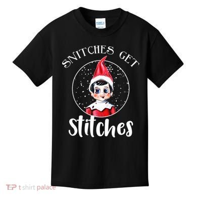 Funny Christmas Snitches Get Stitches Kids T-Shirt