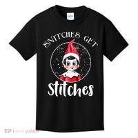 Funny Christmas Snitches Get Stitches Kids T-Shirt thumb 0