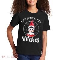 Funny Christmas Snitches Get Stitches Kids T-Shirt thumb 2