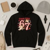 Funny Cupid Says 6-7 Valentines Day 67 Meme Hoodie thumb 3