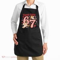 Funny Cupid Says 6-7 Valentines Day 67 Meme Apron thumb 2