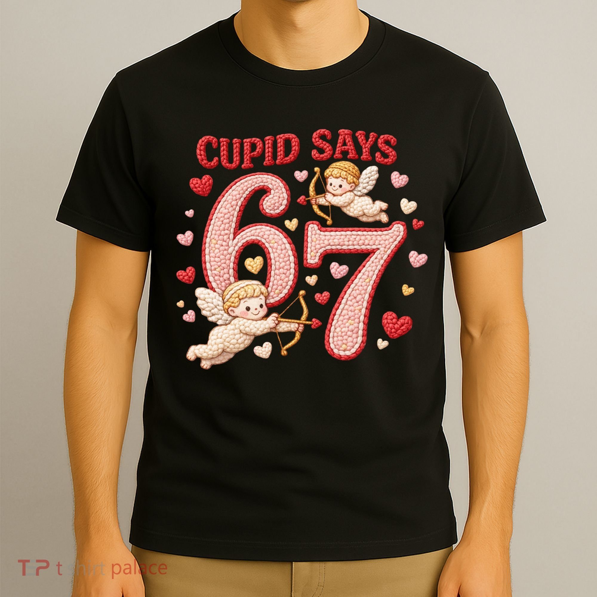 Funny Cupid Says 6-7 Valentines Day 67 Meme T-Shirt