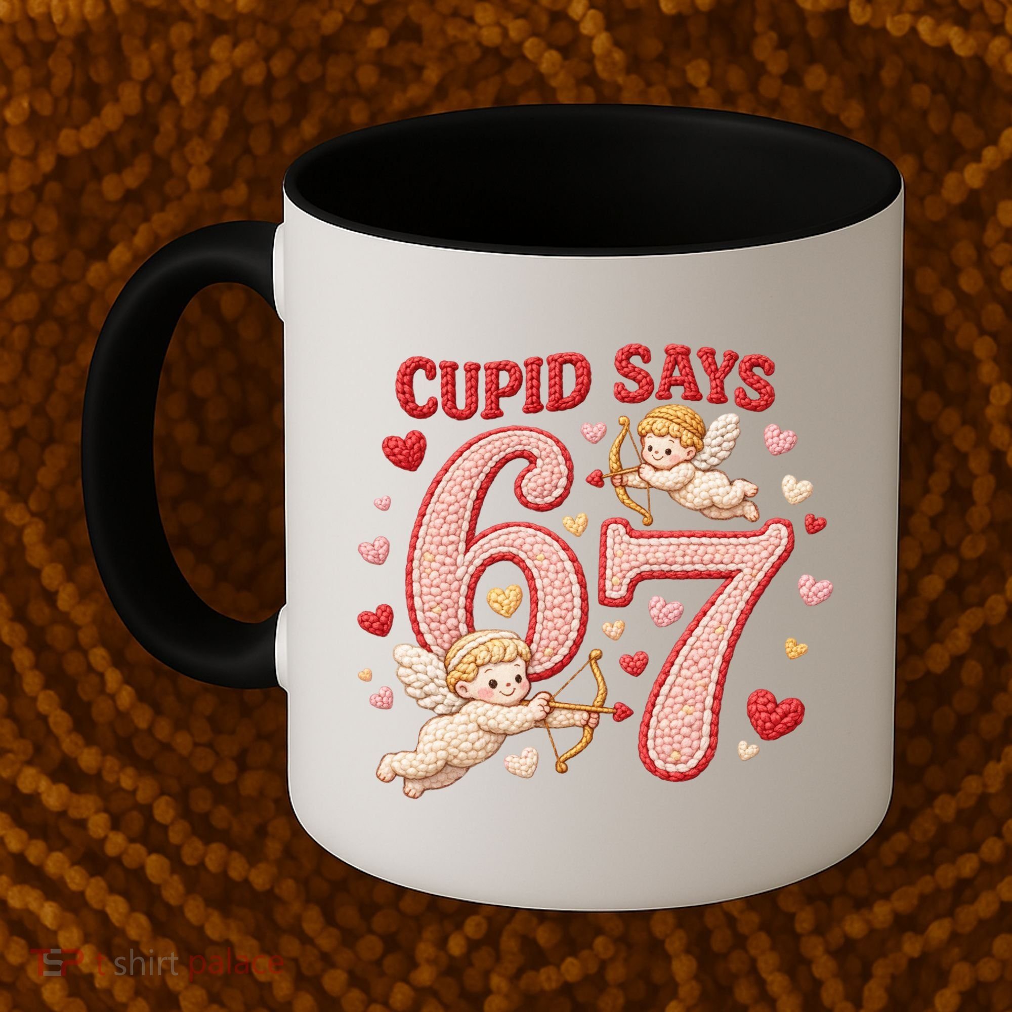 Funny Cupid Says 6-7 Valentines Day 67 Meme Coffee Mug