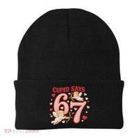 Funny Cupid Says 6-7 Valentines Day 67 Meme Beanie thumb 0