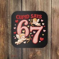 Funny Cupid Says 6-7 Valentines Day 67 Meme Coaster thumb 0