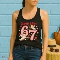 Funny Cupid Says 6-7 Valentines Day 67 Meme Women's Tank Top thumb 2