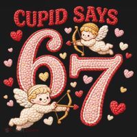 Funny Cupid Says 6-7 Valentines Day 67 Meme Toddler Hoodie thumb 2