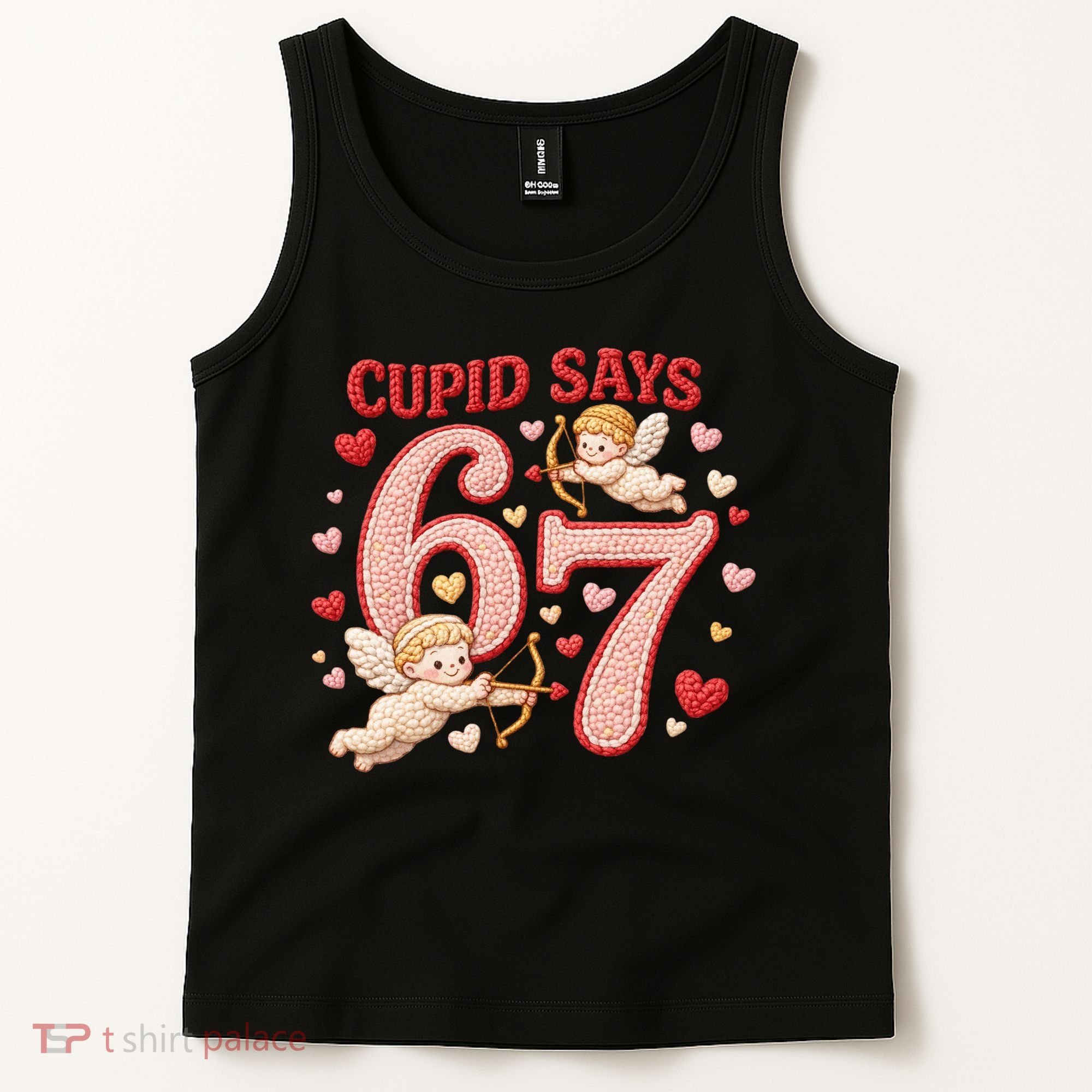 Funny Cupid Says 6-7 Valentines Day 67 Meme Tank Top