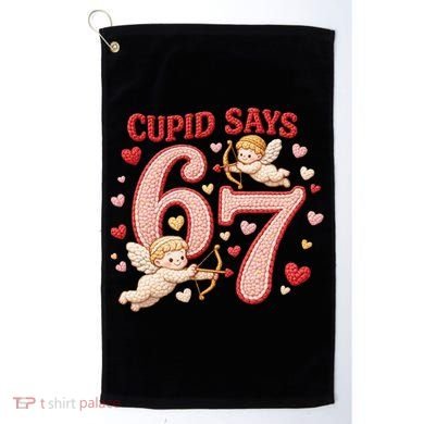 Funny Cupid Says 6-7 Valentines Day 67 Meme Golf Towel