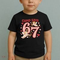 Funny Cupid Says 6-7 Valentines Day 67 Meme Toddler T-Shirt thumb 2