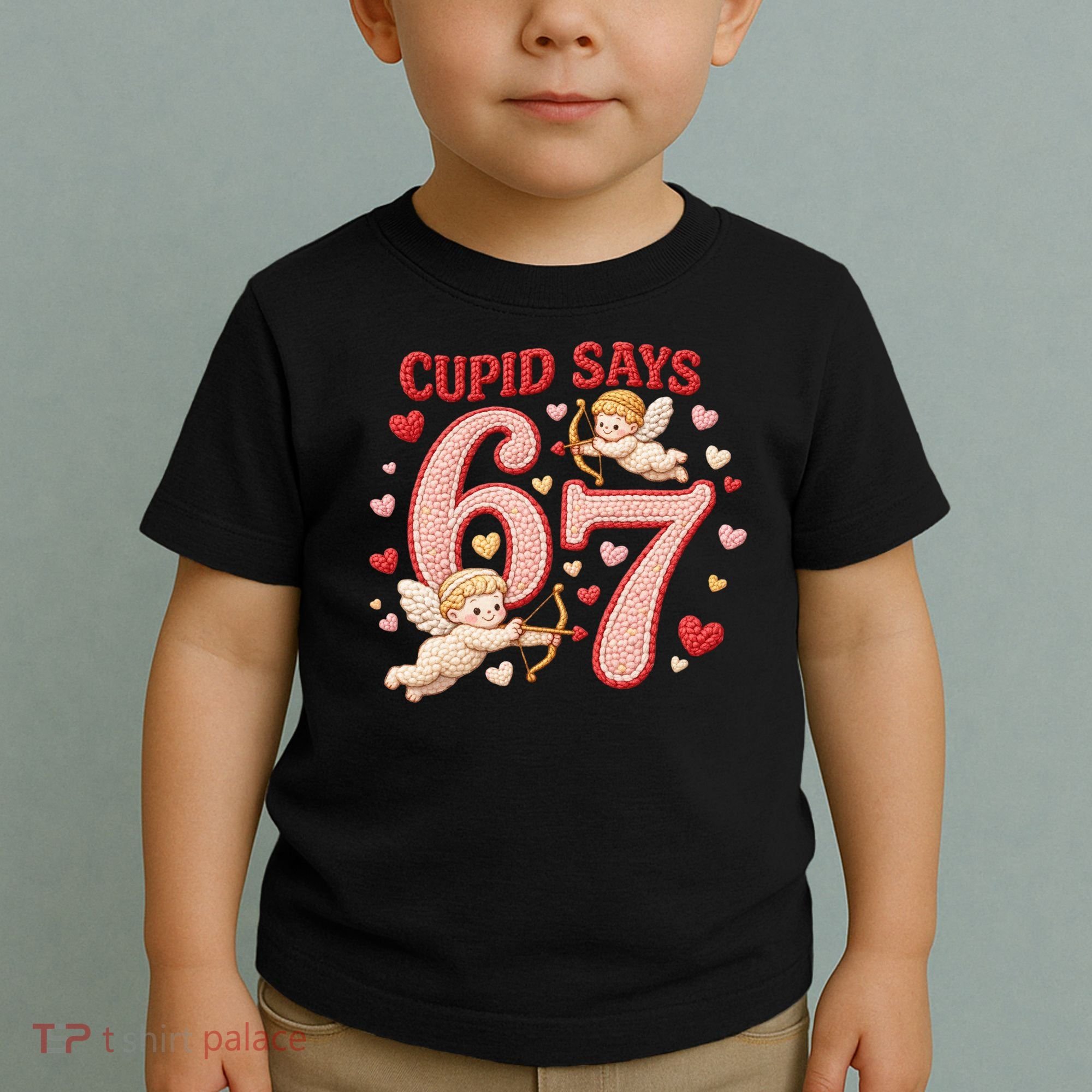 Funny Cupid Says 6-7 Valentines Day 67 Meme Toddler T-Shirt
