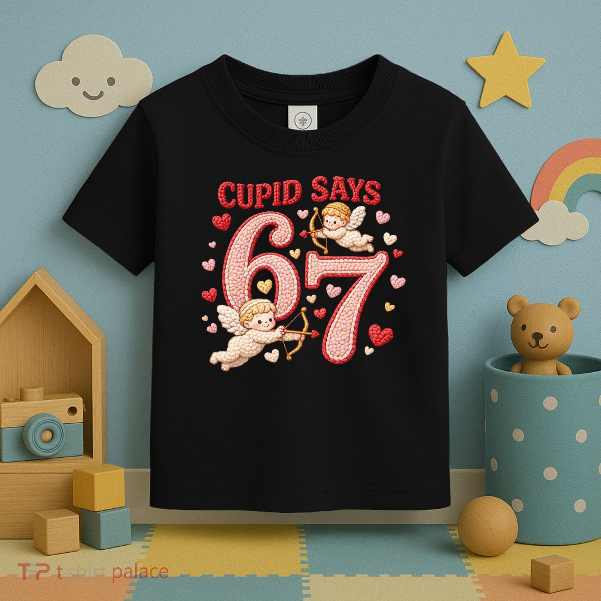 Funny Cupid Says 6-7 Valentines Day 67 Meme Toddler T-Shirt