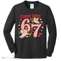 Funny Cupid Says 6-7 Valentines Day 67 Meme Kids Long Sleeve Shirt thumb 0