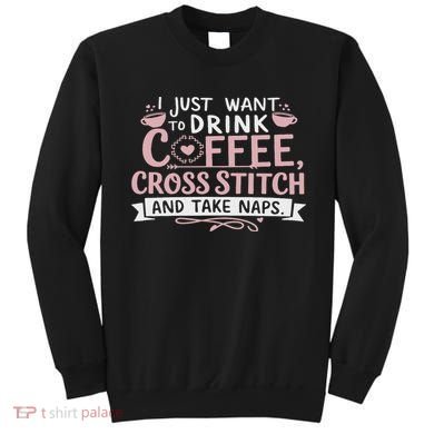 Funny Cross Stitch Crochet Design For Craft Lovers Knitting Sweatshirt