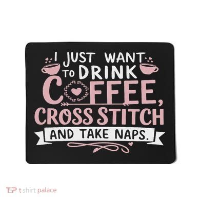 Funny Cross Stitch Crochet Design For Craft Lovers Knitting Mousepad