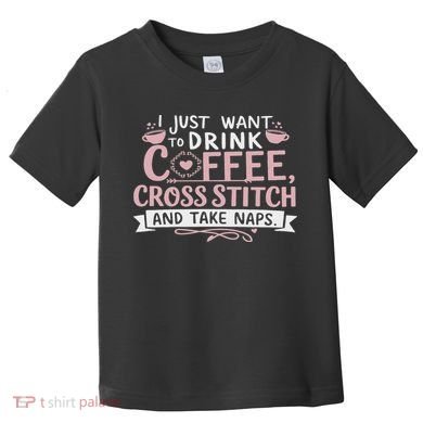 Funny Cross Stitch Crochet Design For Craft Lovers Knitting Toddler T-Shirt
