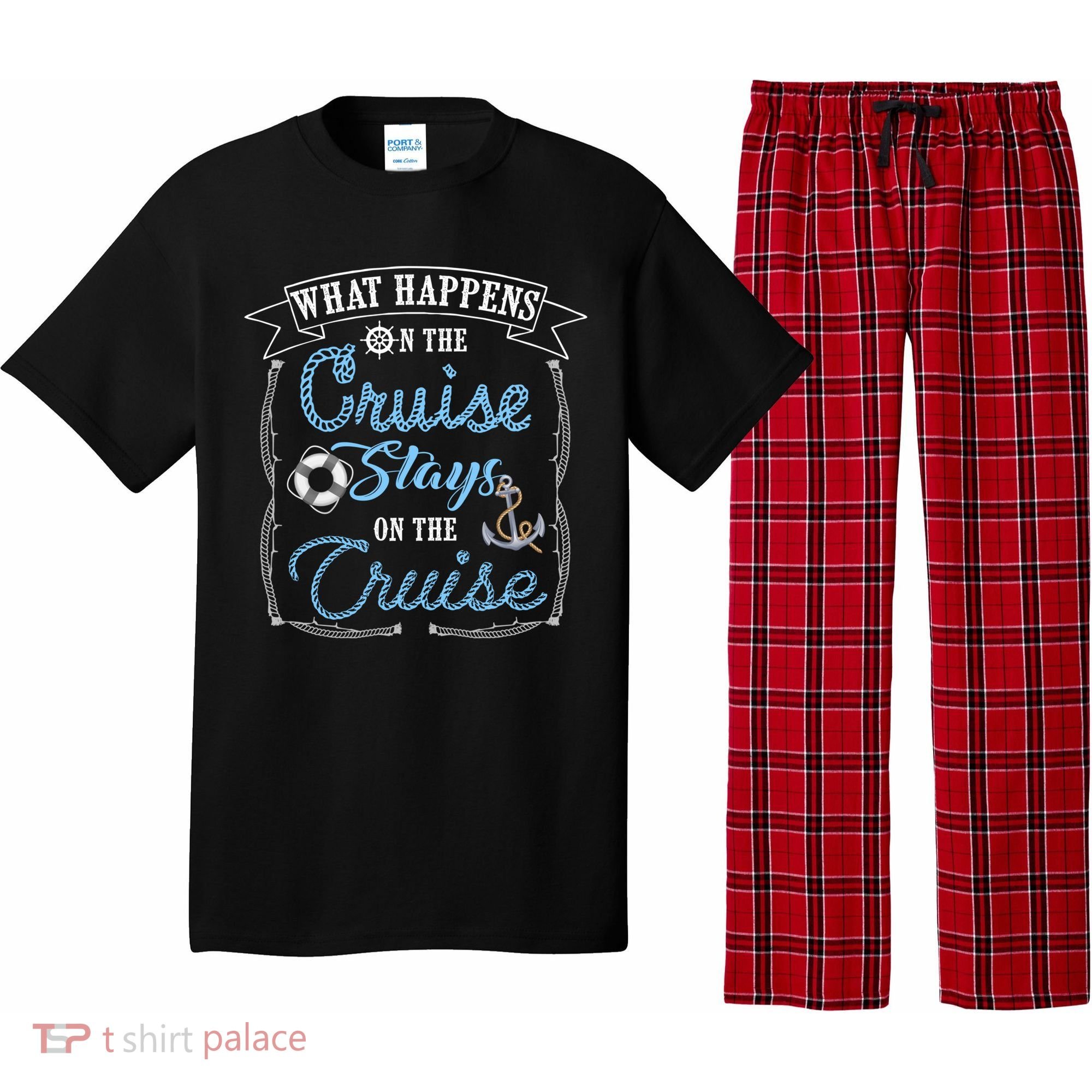 Funny Cruise Ship Vacation Gift What Happens Stays Gift Pajama Set