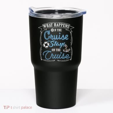 Funny Cruise Ship Vacation Gift What Happens Stays Gift Tumbler
