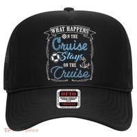 Funny Cruise Ship Vacation Gift What Happens Stays Gift Hat thumb 0