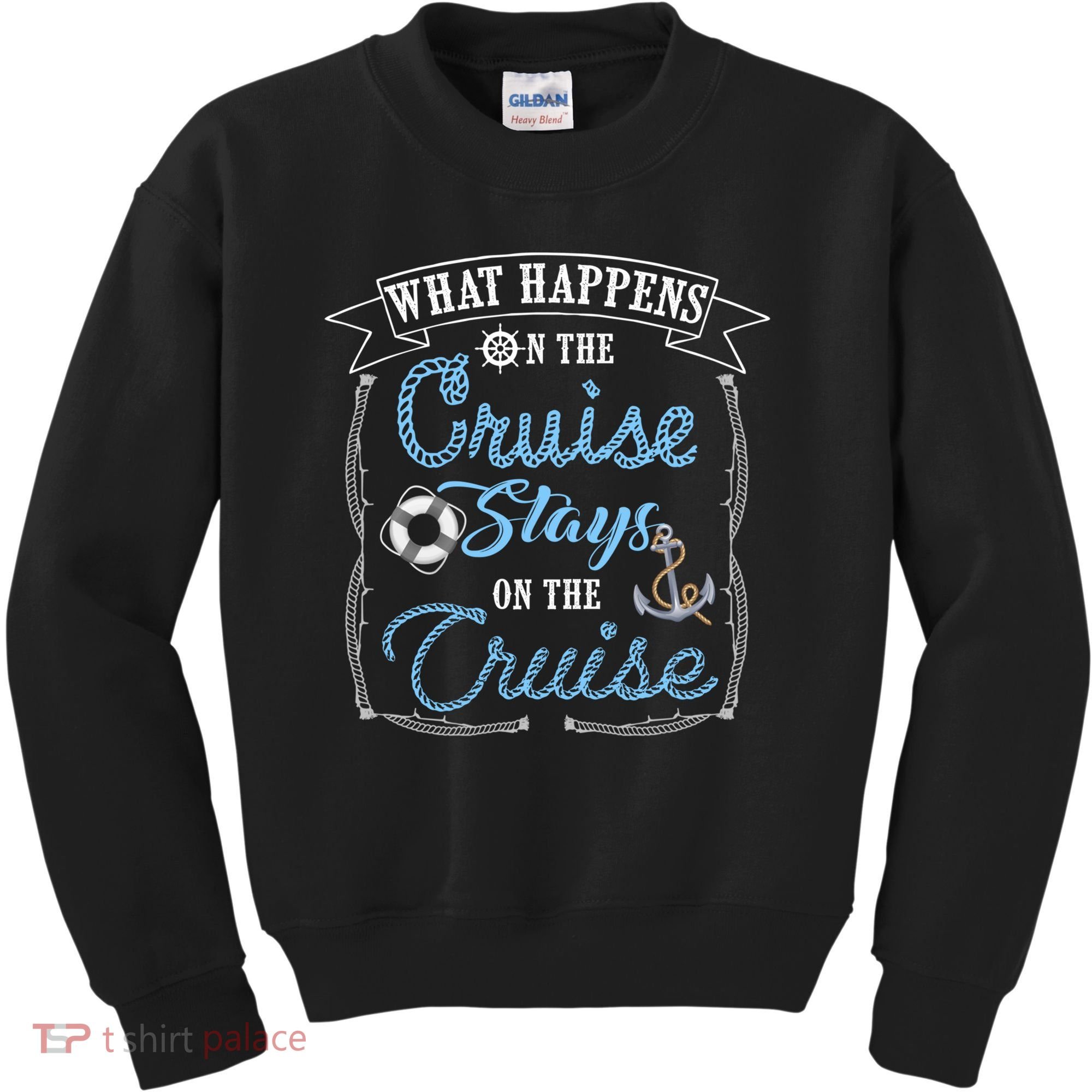 Funny Cruise Ship Vacation Gift What Happens Stays Gift Kids Sweatshirt
