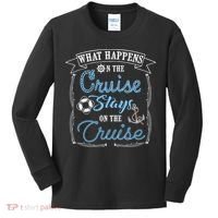 Funny Cruise Ship Vacation Gift What Happens Stays Gift Kids Long Sleeve Shirt thumb 0