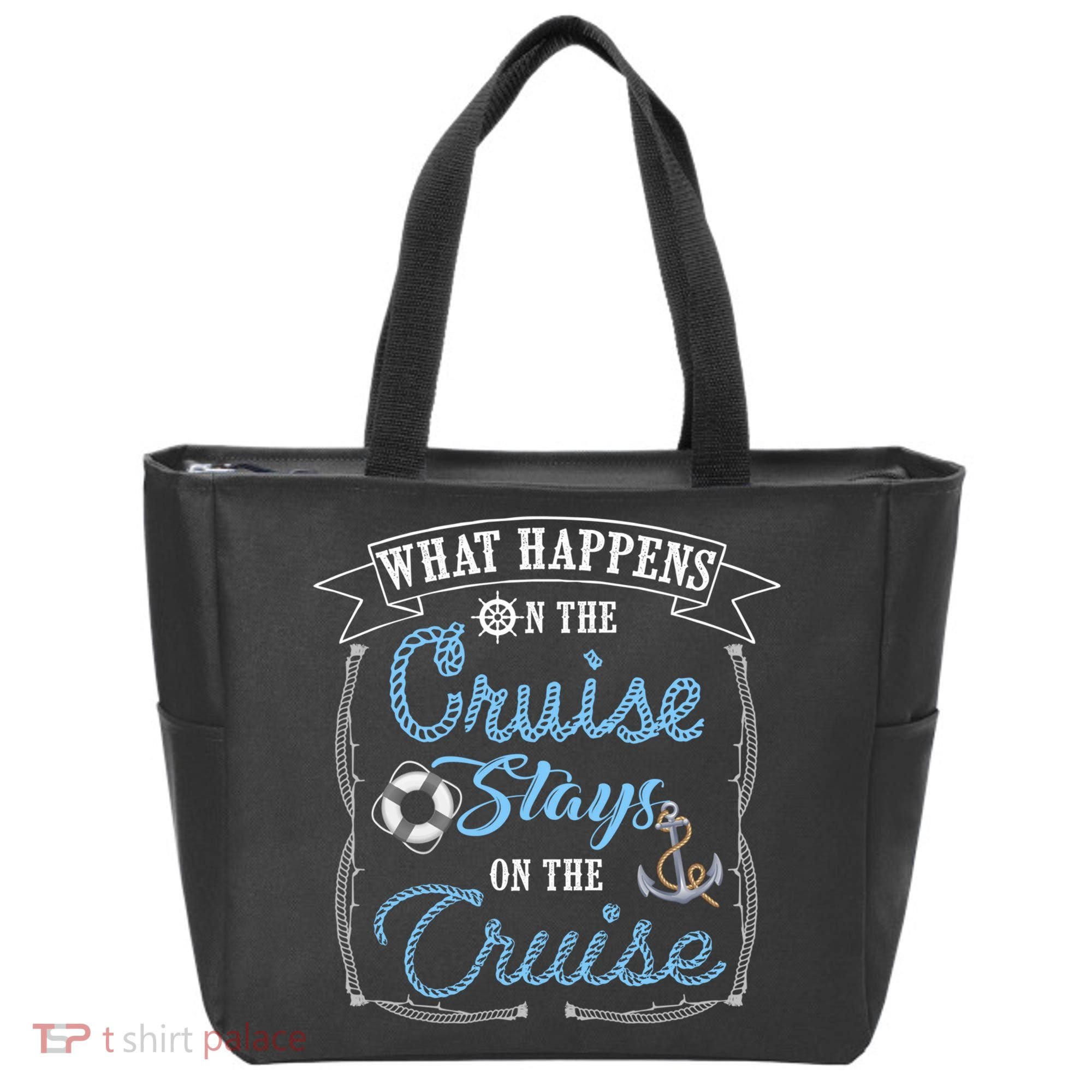Funny Cruise Ship Vacation Gift What Happens Stays Gift Tote Bag