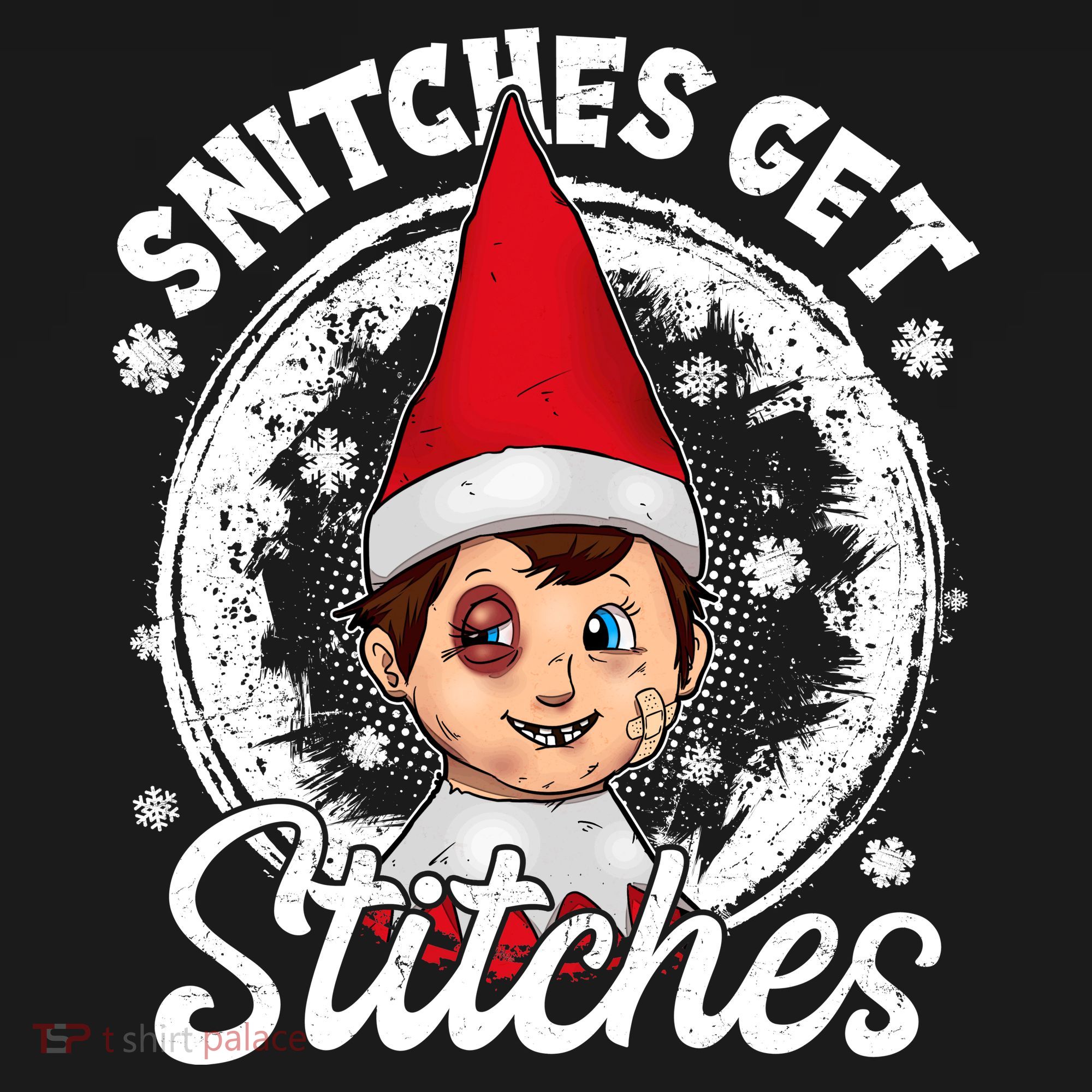 Funny Christmas Snitches Get Stitches Bucket Hat