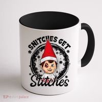 Funny Christmas Snitches Get Stitches Coffee Mug thumb 1