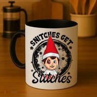 Funny Christmas Snitches Get Stitches Coffee Mug thumb 4