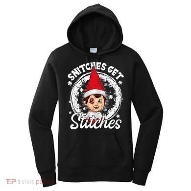 Funny Christmas Snitches Get Stitches Women's Hoodie