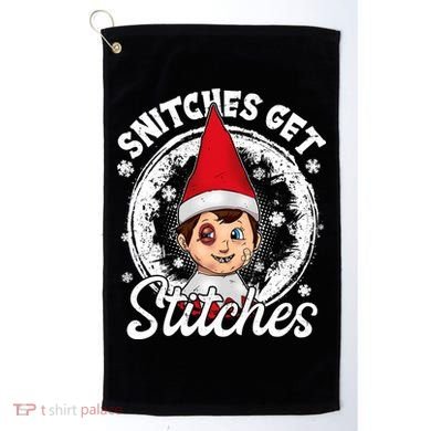 Funny Christmas Snitches Get Stitches Golf Towel