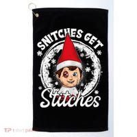 Funny Christmas Snitches Get Stitches Golf Towel thumb 0