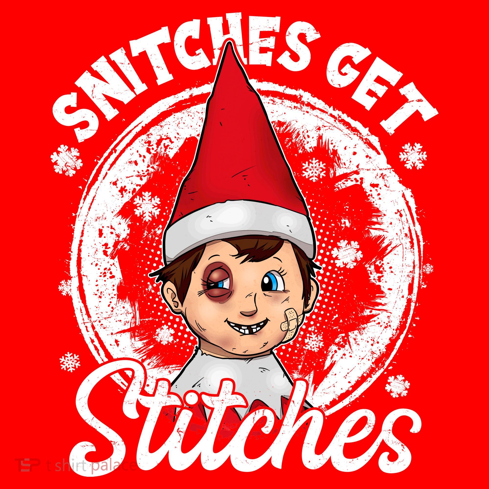 Funny Christmas Snitches Get Stitches Polo