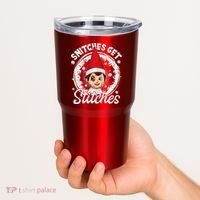 Funny Christmas Snitches Get Stitches Tumbler thumb 2