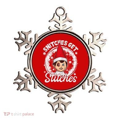 Funny Christmas Snitches Get Stitches Ornament
