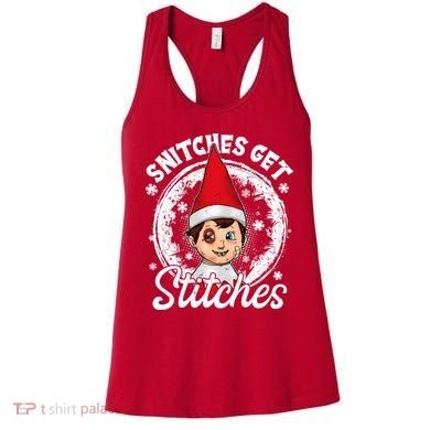 Funny Christmas Snitches Get Stitches Women's Tank Top
