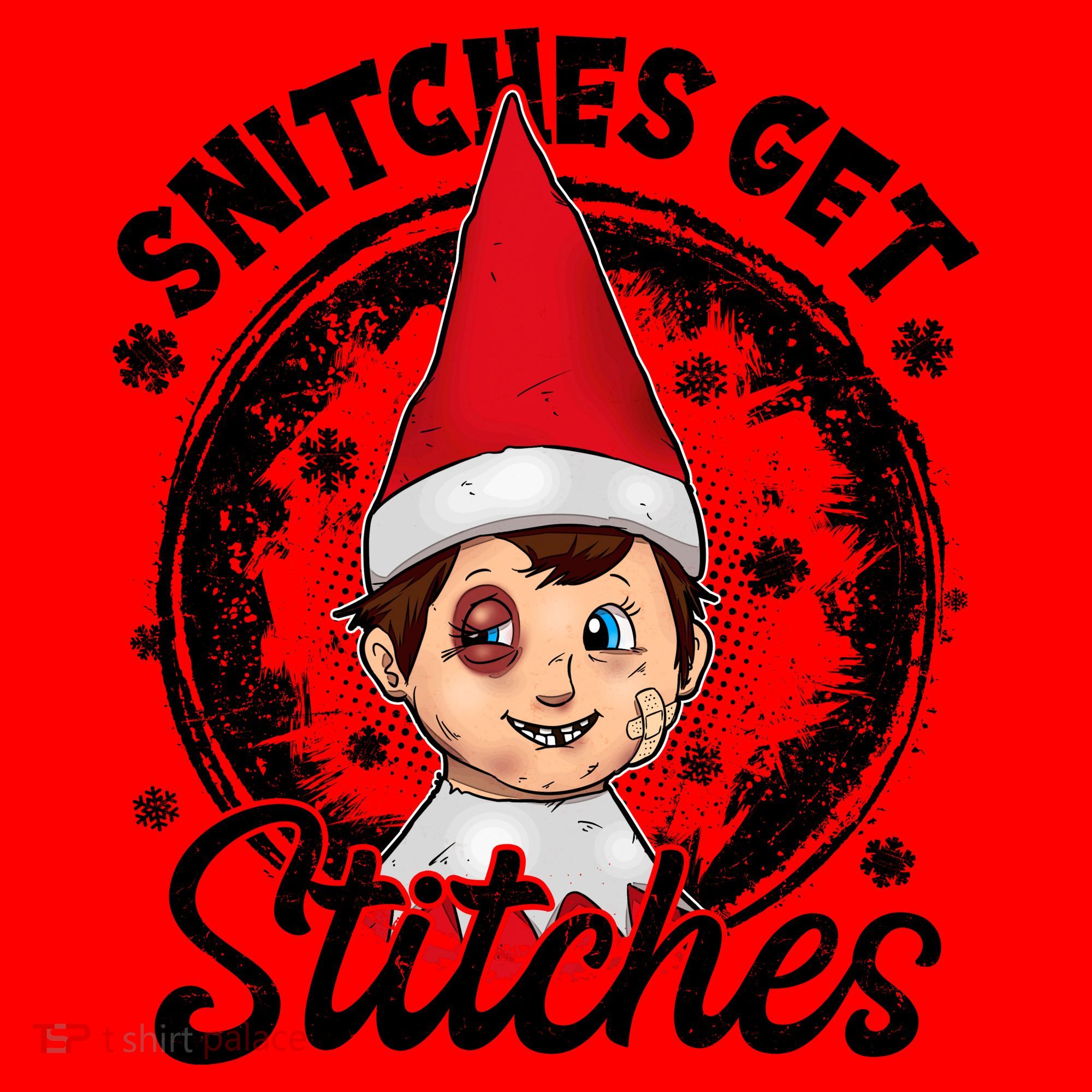 Funny Christmas Snitches Get Stitches Santa Hat