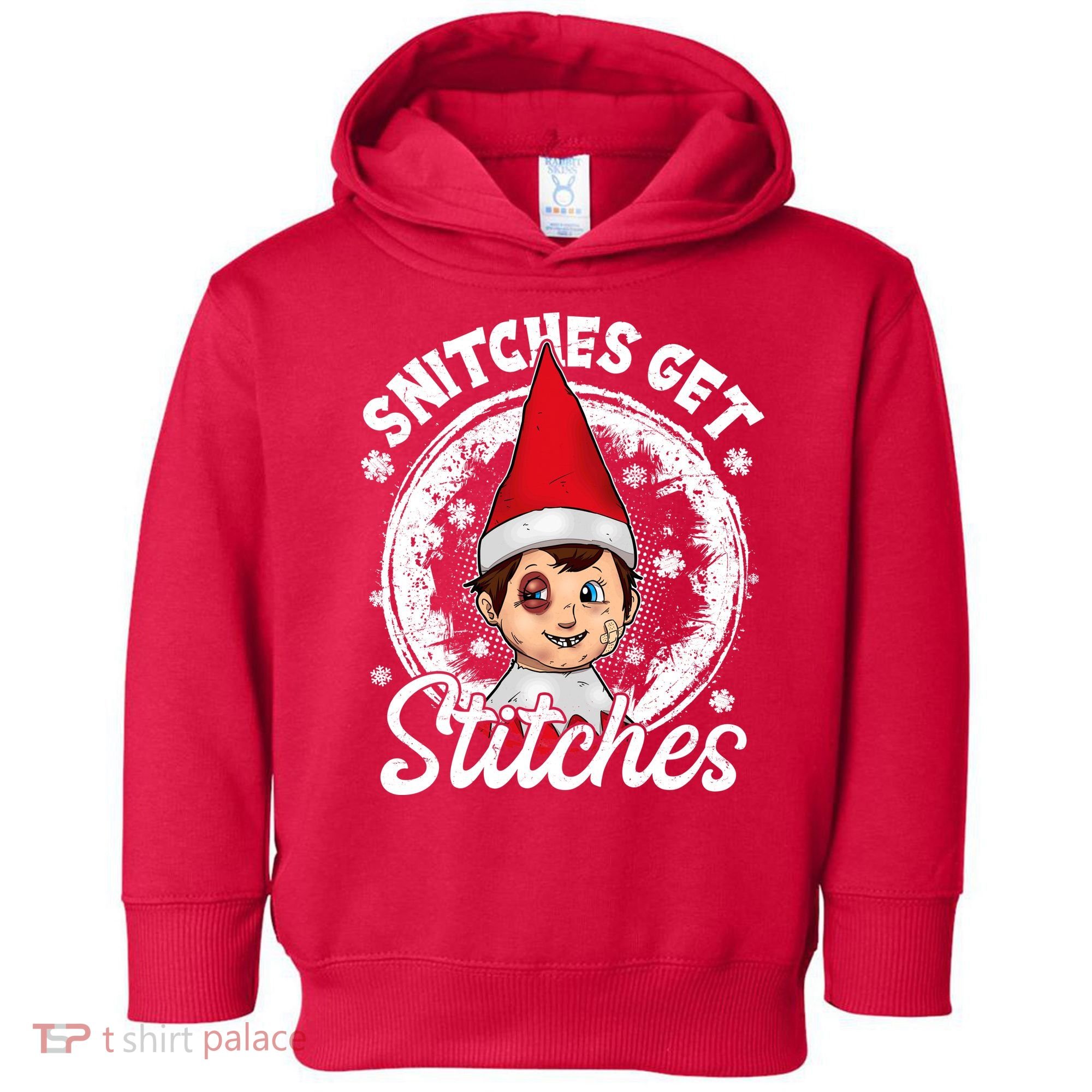 Funny Christmas Snitches Get Stitches Toddler Hoodie