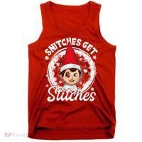 Funny Christmas Snitches Get Stitches Tank Top thumb 0