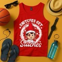 Funny Christmas Snitches Get Stitches Tank Top thumb 4