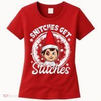 Funny Christmas Snitches Get Stitches Women's T-Shirt thumb 0