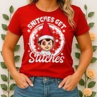 Funny Christmas Snitches Get Stitches Women's T-Shirt thumb 2