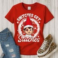 Funny Christmas Snitches Get Stitches Women's T-Shirt thumb 3