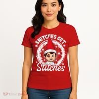 Funny Christmas Snitches Get Stitches Women's T-Shirt thumb 4