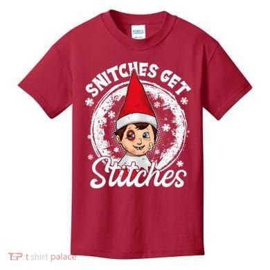 Funny Christmas Snitches Get Stitches Kids T-Shirt