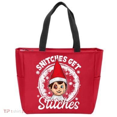 Funny Christmas Snitches Get Stitches Tote Bag