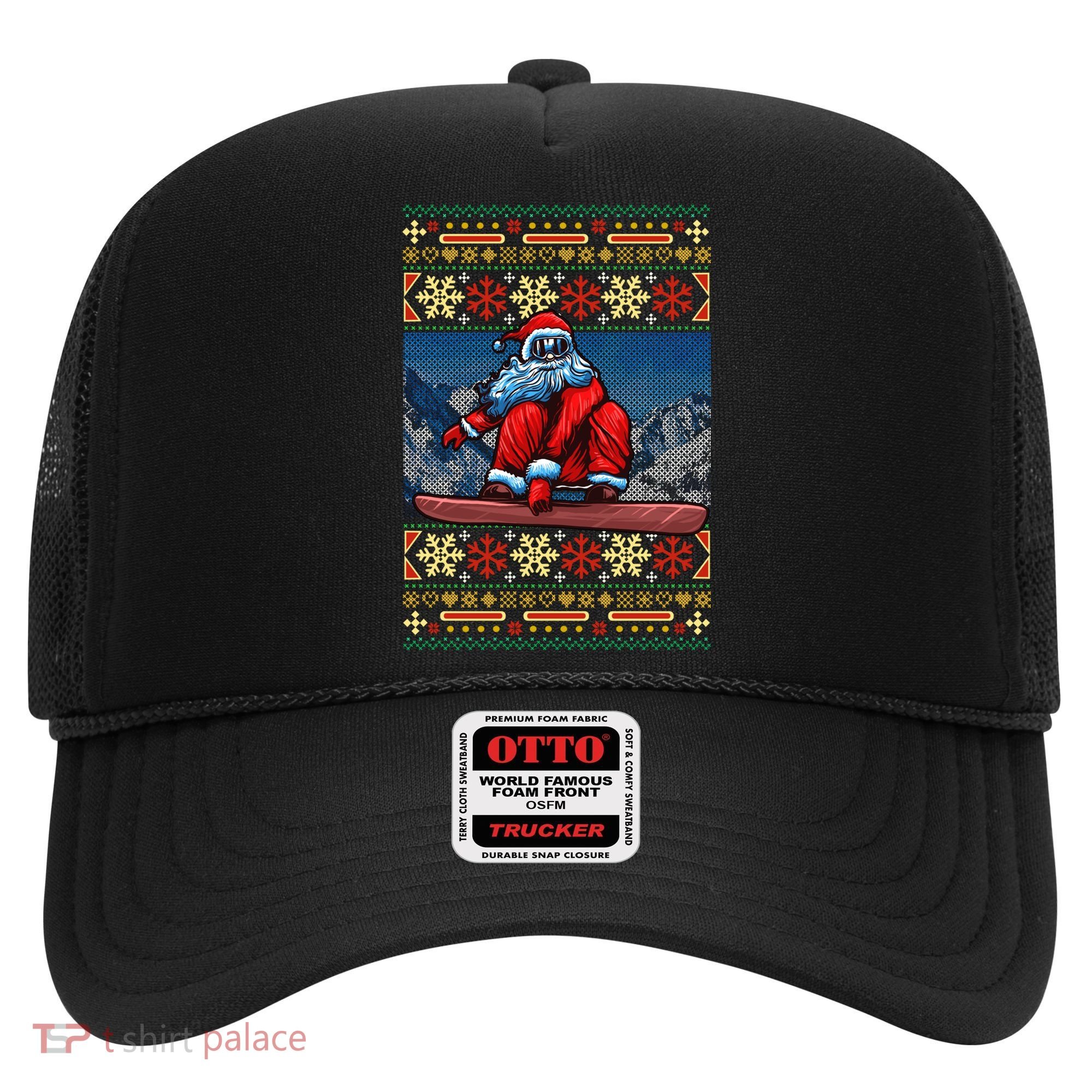 Funny Christmas Santa Claus Snowboarding Ugly Sweater Gift Funny Gift Hat