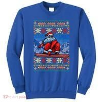 Funny Christmas Santa Claus Snowboarding Ugly Sweater Gift Funny Gift Sweatshirt thumb 0